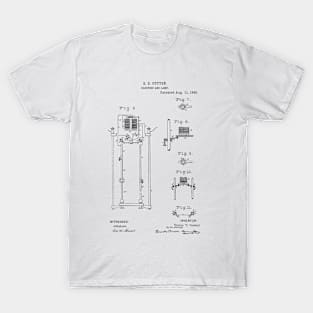 Electric Arc Lamp Vintage Patent Hand Drawing T-Shirt